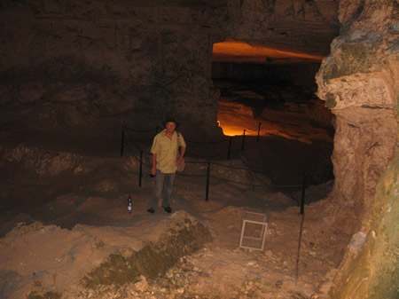 Galyn inside Solomon's Quarries located under the Muslim Quarter of the Old City Jerusalem.