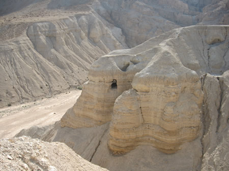 This is cave number 4 of the eleven caves that were found with scrolls. Fragments of over 550 manuscripts were found in this cave. These and other manuscripts became known to us as the Dead Sea Scrolls.