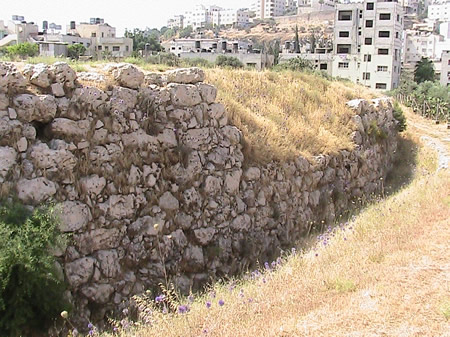 The Old Testament city wall of Samaria. 