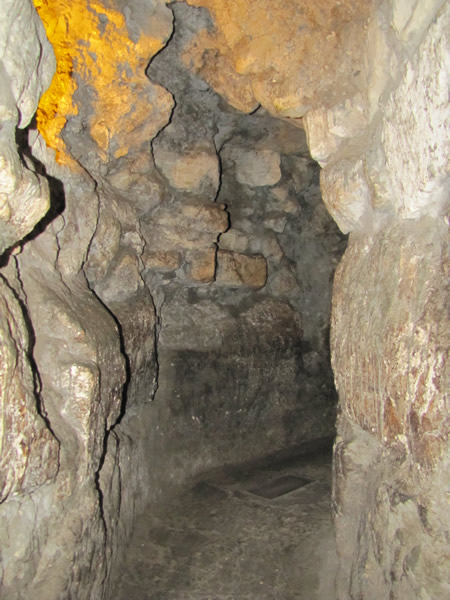 In the north end of the Western Wall Tunnels near the quarry, the Hasmonean aqueduct, the Strouthion Pool, and where the Western Wall foundation reaches the bedrock of Mount Moriah.
