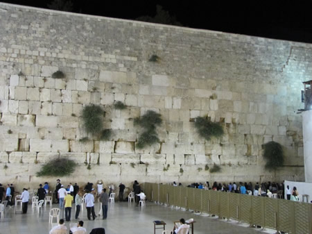 The Western Wall at night