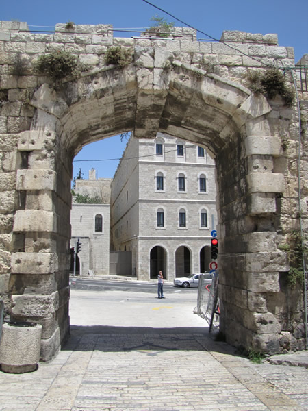 The "New Gate" in Jerusalem's Old City walls on the west end of the north wall.