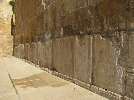 six foot ashlar stones on the south wall of Jerusalem temple mount
