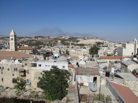 roofs of Jerusalem, Mount Olives, dome of the rock