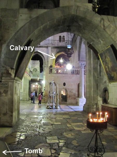 Location of Calvary, the Garden and the Tomb today