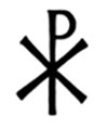 Chi and Rho, the first two Greek letters for Christ, CH-R