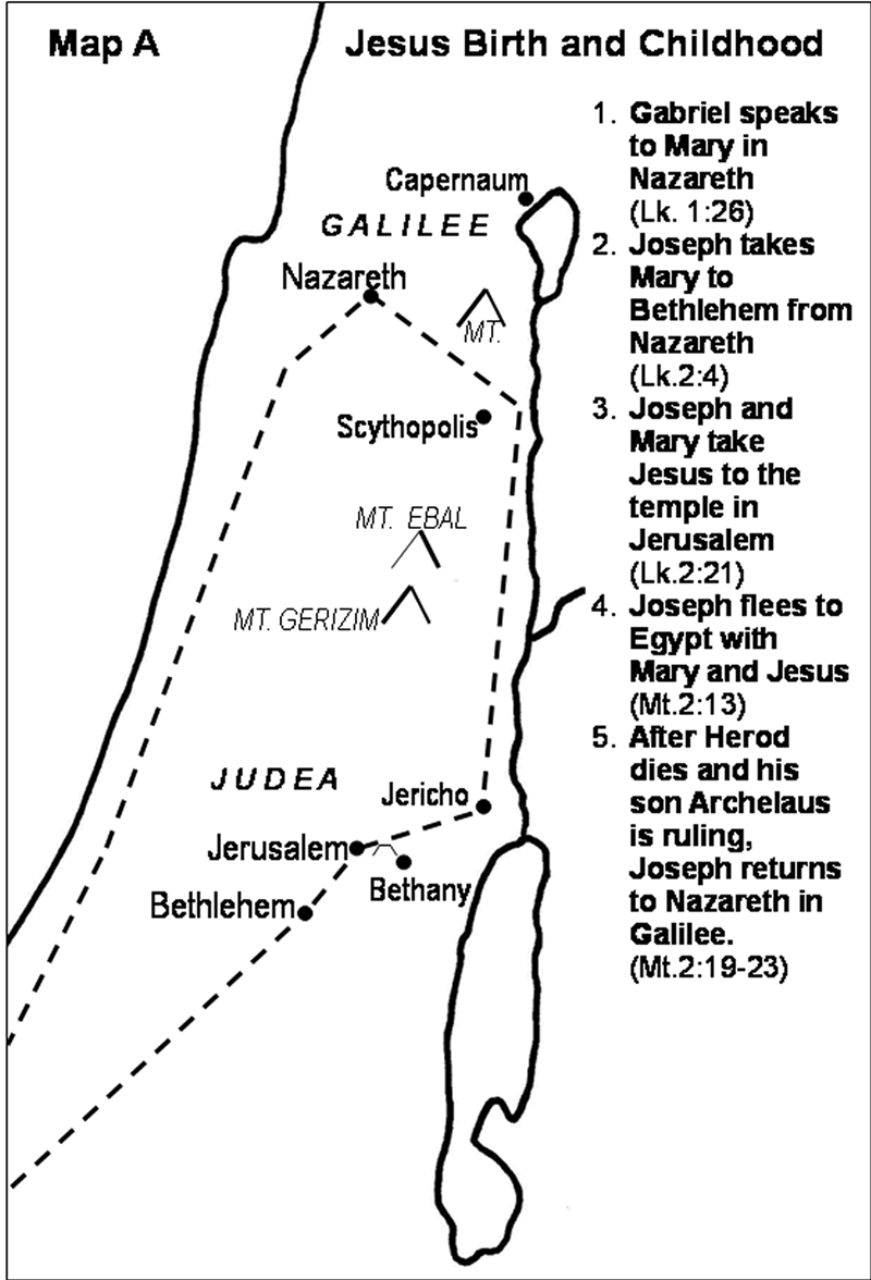 Jesus' Birth and Childhood Map