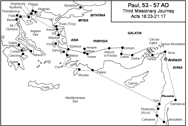 Paul's Third Missionary Journey - Acts 18-21