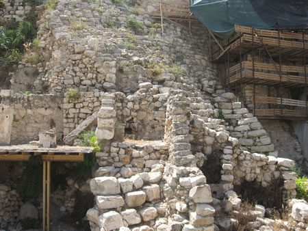 Jebusite Wall from the ancient city of Salem that dates back to Melchizedek day in Genesis 15.