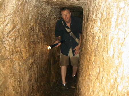 Galyn Wiemers, a Bible Teacher, in Hezekiah's Tunnel