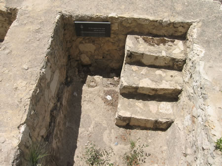 A Mikva or a ritual bath used by the Jews to purify themselves before they entered the temple.