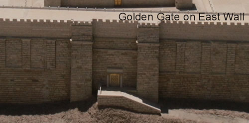 The Golden Gate on the eastside of the Temple that leads to the Kidron Valley