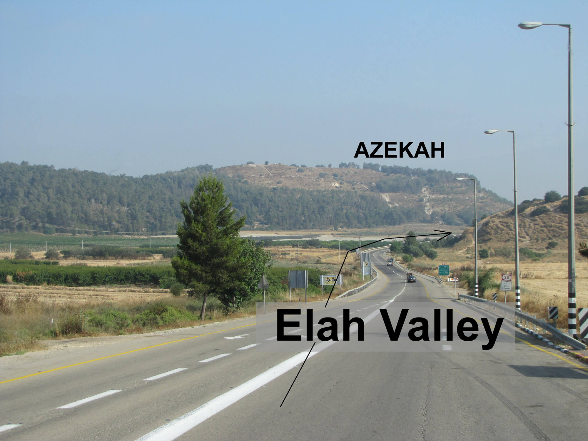 Azekah and Valley of Elah from a distance