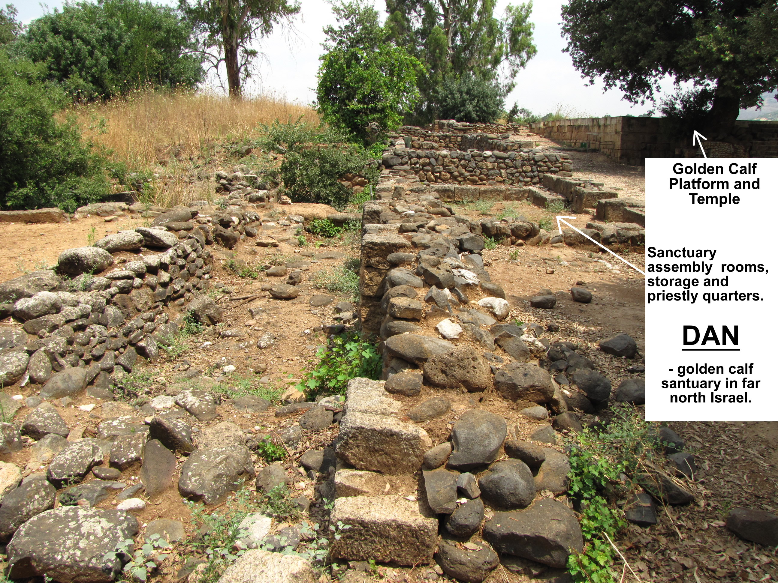 Santuary store rooms and priestly chambers at Golden Calf Shrine in Dan Israel