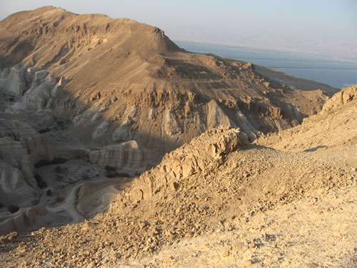 The Dead Sea viewed from the wilderness of Judea