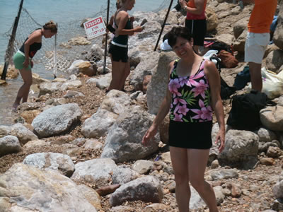 Toni Wiemers on Beach at the Dead Sea