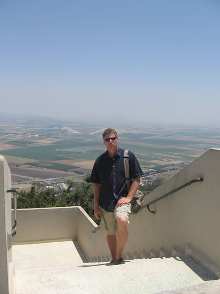 Galyn Wiemers with Armageddon in the back ground and the Israeli Air Force over his right shoulder.