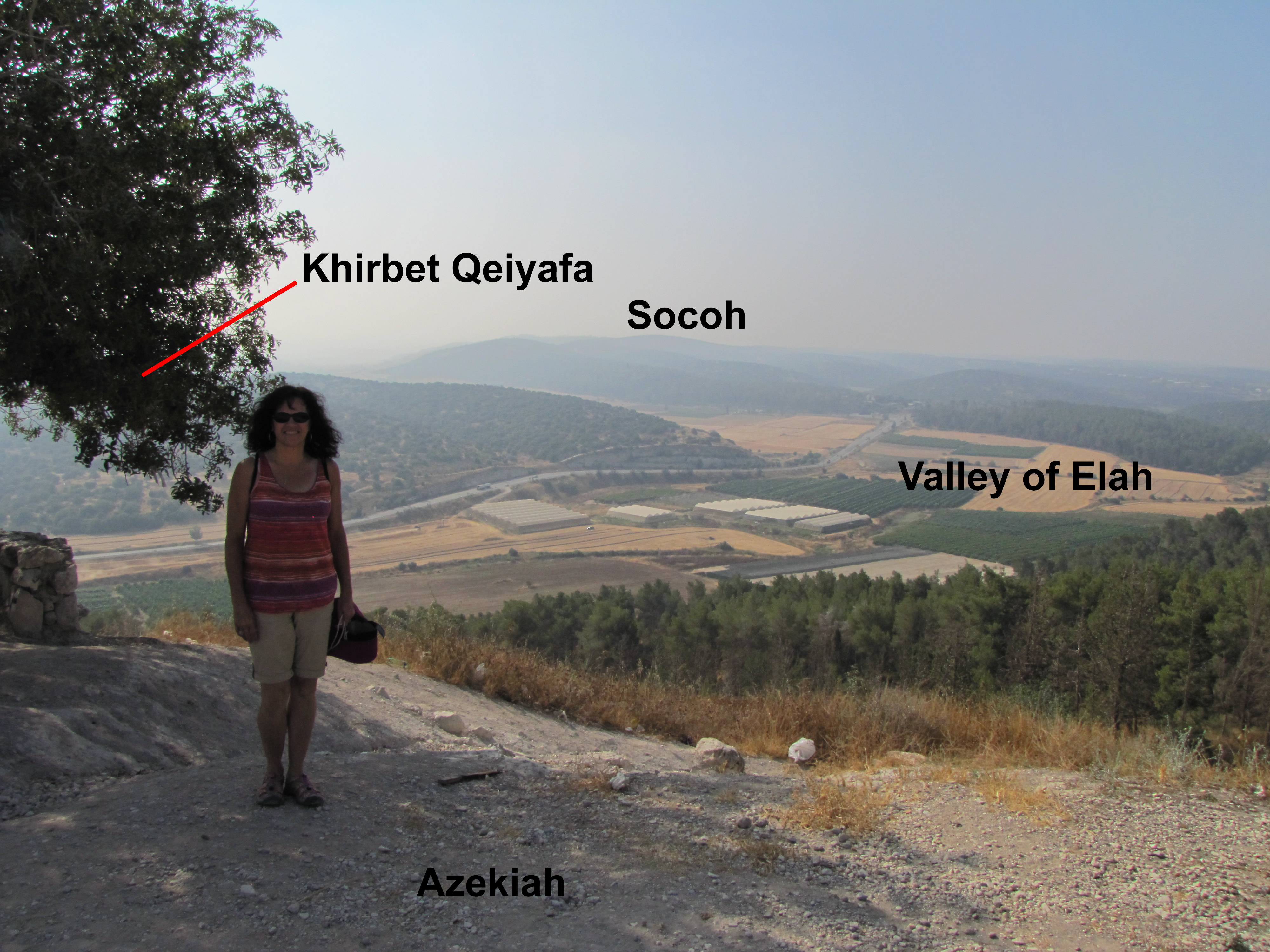 Khirbet Qeiyafa in the distance