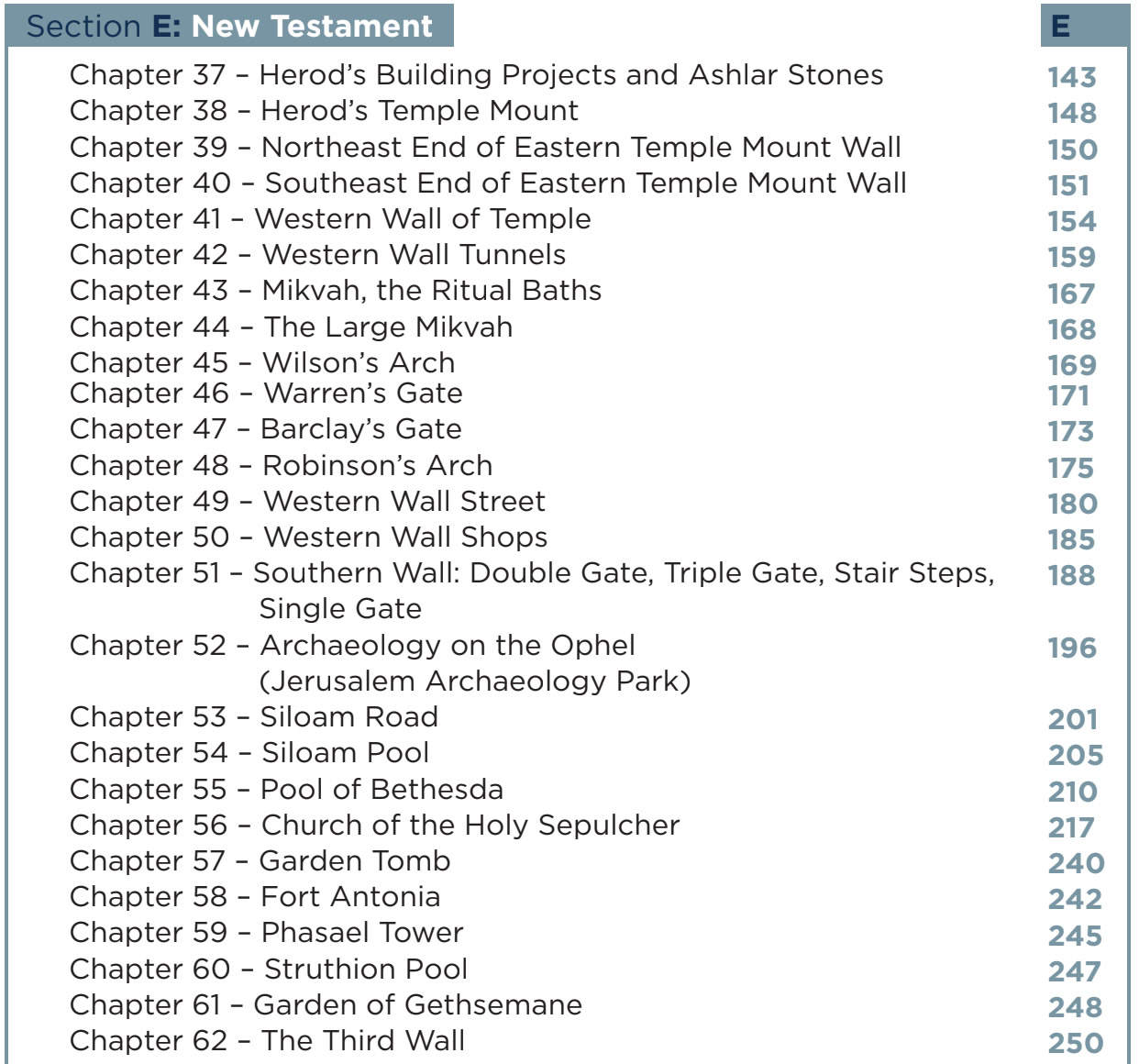 Section E - New Testament Jerusalem