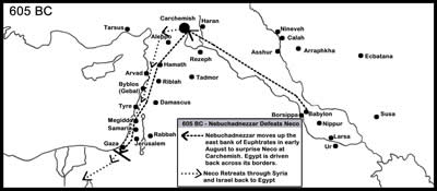 Nebuchadnezzar at Carchemish in 605 Map