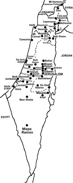 Map of Israel.