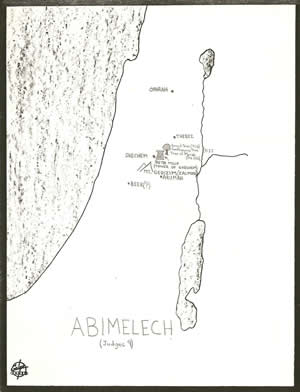 Judges 9 and the story of Abimelech located on a map.