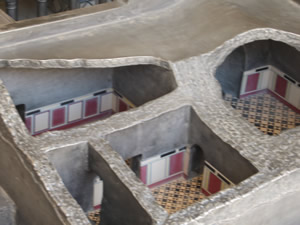 Model of Herod's bath house at Masada.