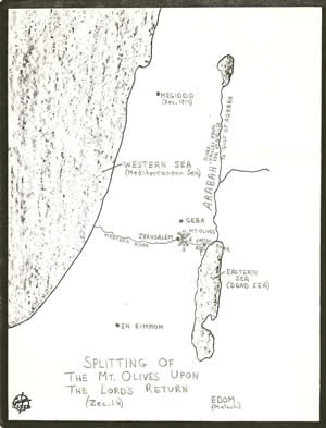 Details of Zechariah 14 located on a map. 