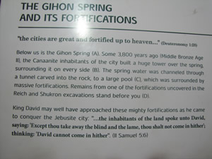 Gihon Springs information sign on location