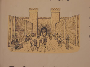 Diagram of Ashkelon city Gate from 2000-1000 BC