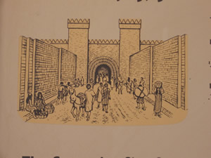 Diagram of Ashkelon city Gate from 2000-1000 BC