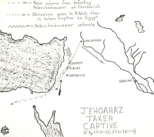 Jehoahaz taken captive in 608 BC 