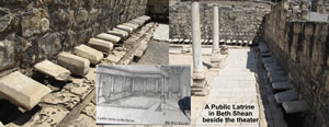 Bet She'an, Beth Shean, public latrine, toilet, restroom