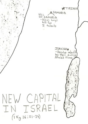 Map of First Kings 16, Omri's new capital city 