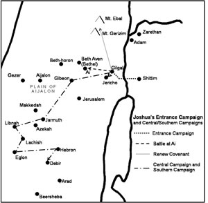 Map of Joshua's Campaigns