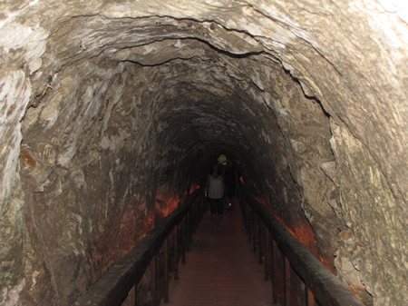 Toni descends into the water system cut by King Ahab at Megiddo. 