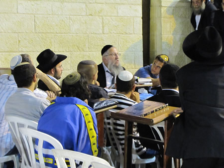 Late night class at the Western Wall.