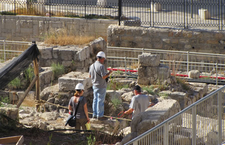 Excavation on the Ophel south of the Temple Mount in Jerusalem.