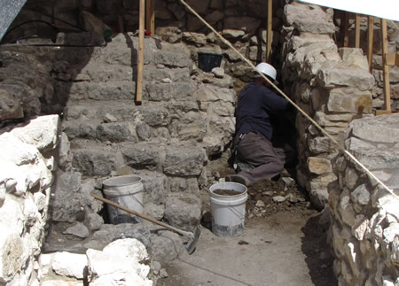 Excavation beside the Jebusite Wall (Millo).