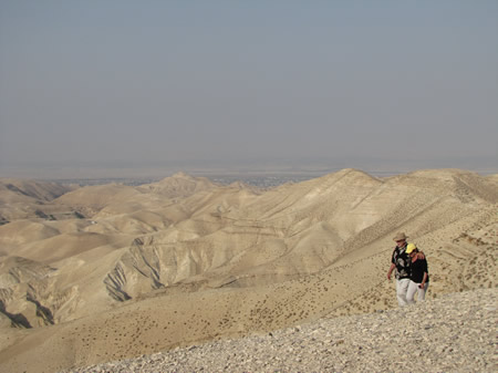 Marion and Marilyn in the Judean wilderness.