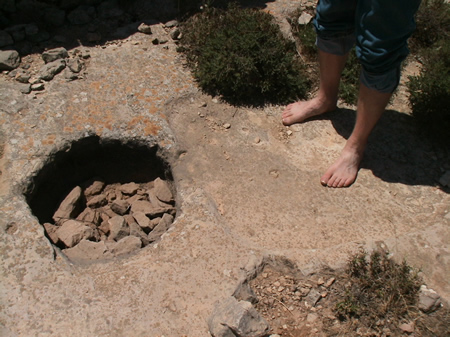 An ancient wine press in a private field outside of Bethlehem.