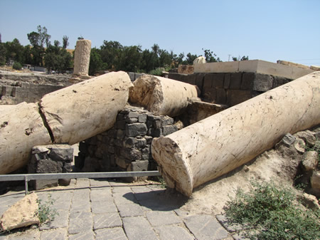 Fallen pillars in Beth Shean, Beth Shan
