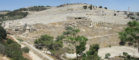 Panoramic view of the Mount of Olives from Jerusalem
