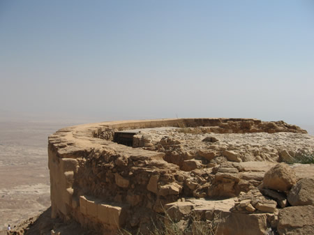 Round palace, the middle of the three hanging palaces of Herod at Masada