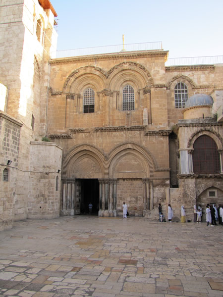 Entrance to the Church of the Holy Sepulcher.