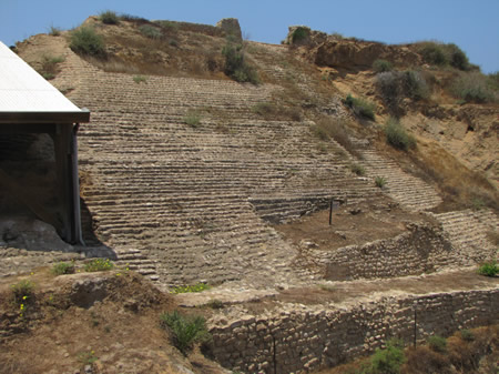 Ancient glacis and gate at Ashkelon