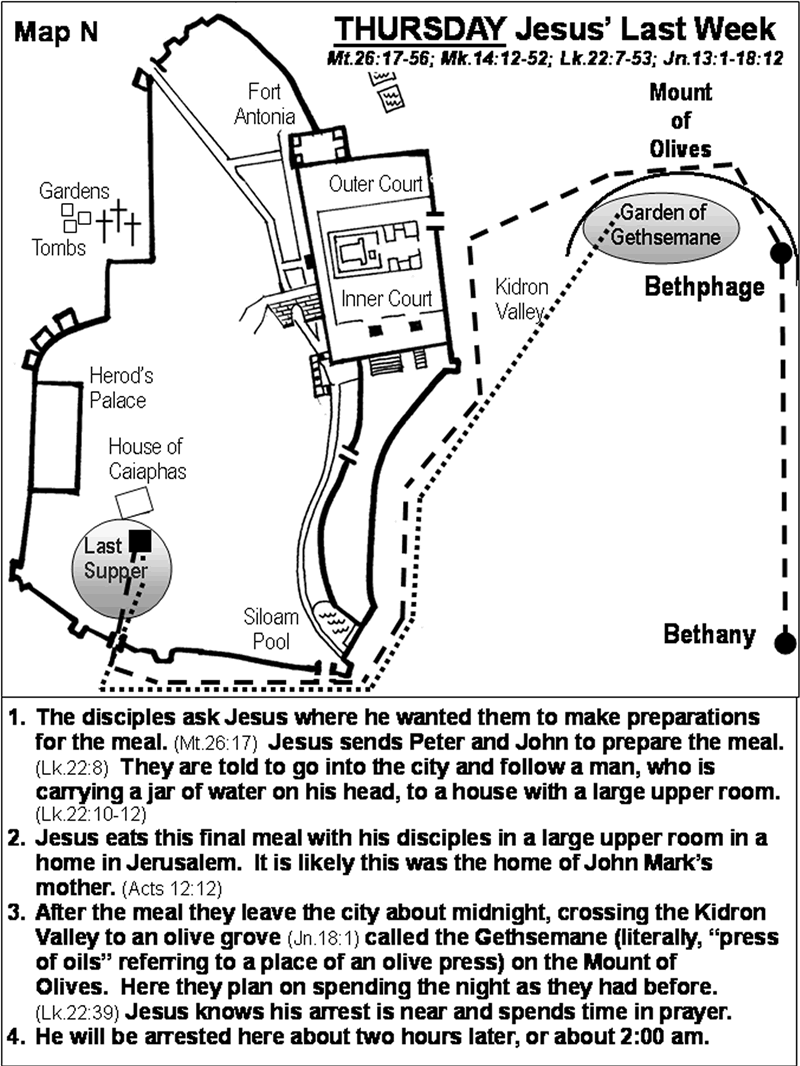 Jesus' Last Week - Thursday - Matthew 26; Luke 22