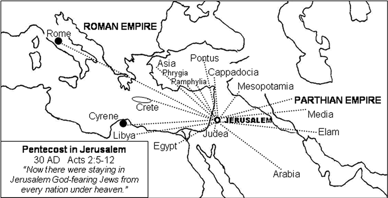 Pentecost - the nations and lands, Acts 2:5-12