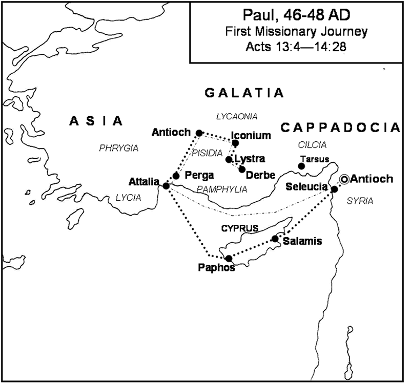Paul's First Missionary Journey - Acts 13-14