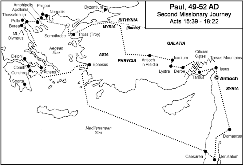 Paul's Second Missionary Journey - Acts 15-18
